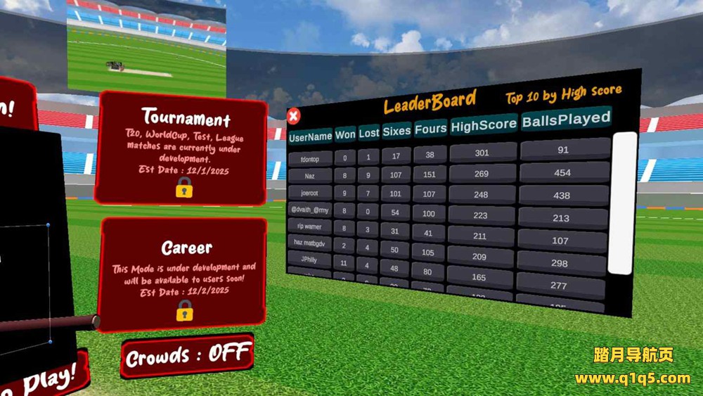 Oculus Quest游戏《板球狂热终极版》Cricket Frenzy Ultimate - Bat like a Pro