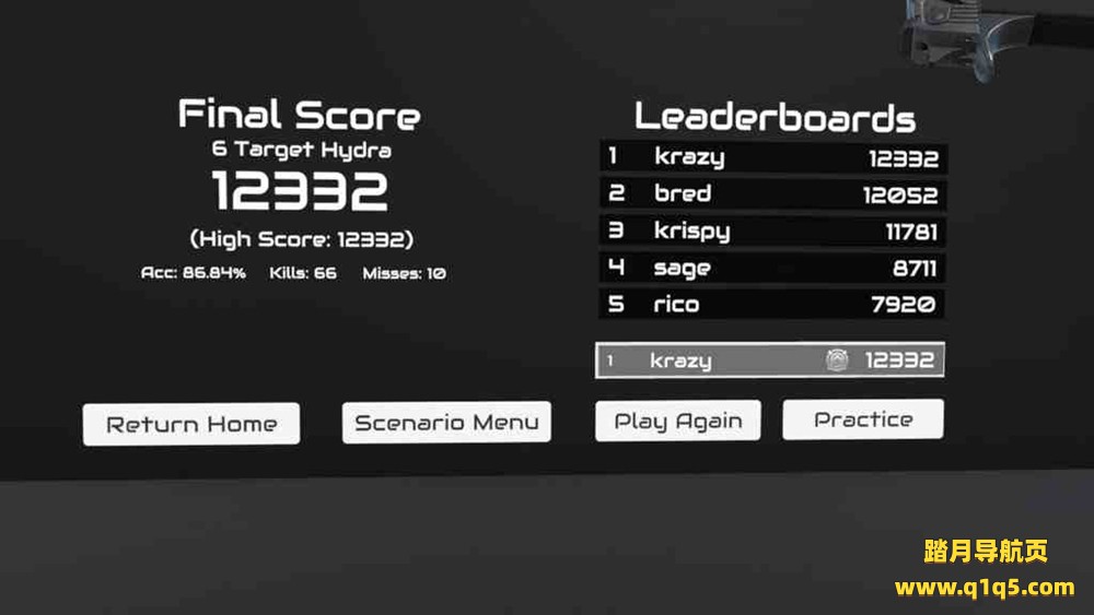 Oculus Quest 游戏《VR目标训练师》VR Aim Trainer